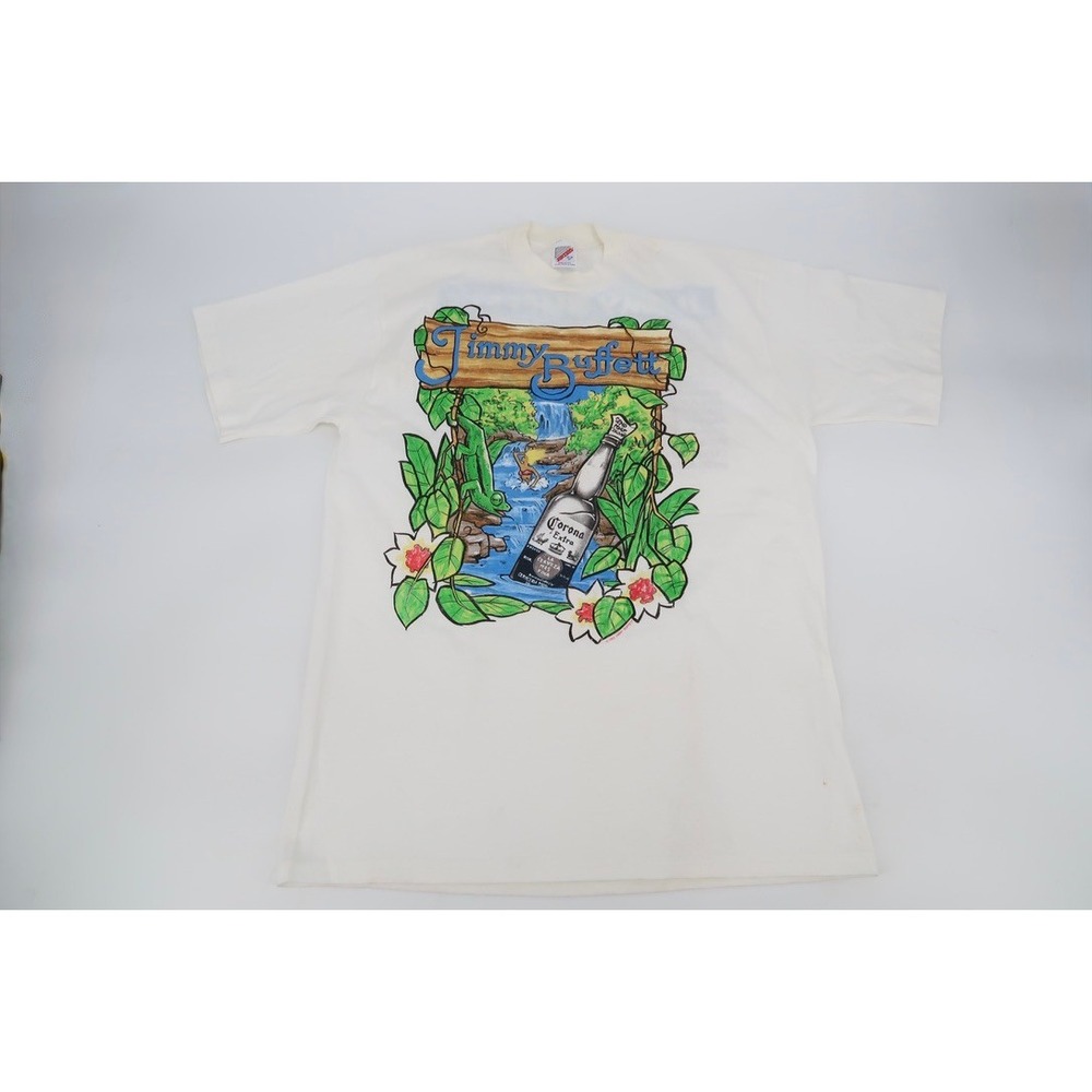 Vintage‎ Jimmy Buffett T-Shirt Mens XL White 1992 Tour Corona Extra